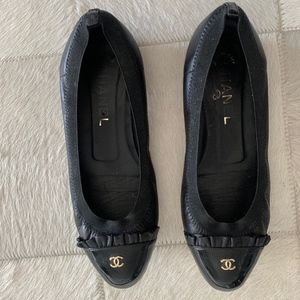 Authentic Chanel Black Classic Flats